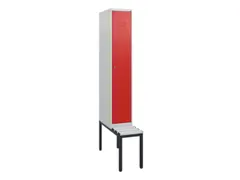 Armoire vestiaire avec banc HxlxP 1950x300x815mm 1compart.
