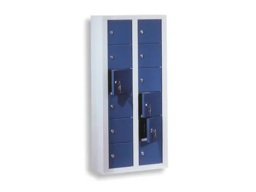 lockerkast,HxBxD 1100x485x250mm,2x6vakken,cil.-slot,RAL5010