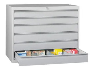 ladekast 800x1023x600mm 6laden cilinderslot RAL7035 front RAL7035 - 2