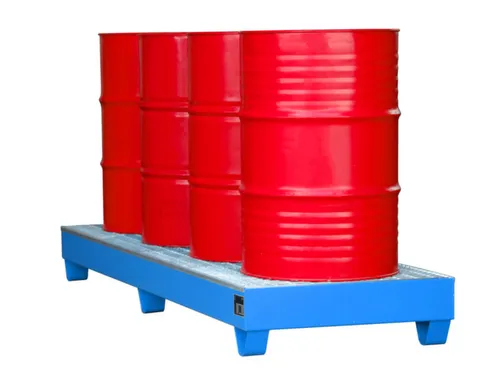 Systeem-Opvangbak 4x 200l Opvangvol. 222l Blauw 250x2400x800mm Rooster