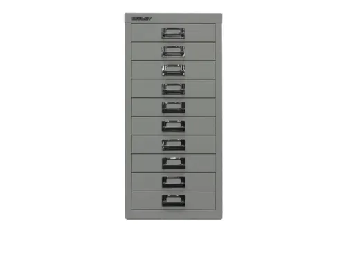 kantoor-ladekast HxBxD 590x278x380mm 10 laden romp lichtgrijs staal