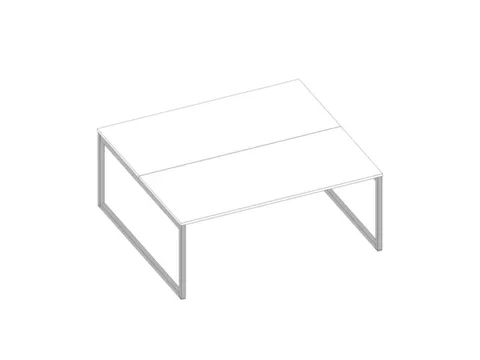 benchtafel,HxBxD 730x1800x1600mm,blad wit,sledeframe aluminium