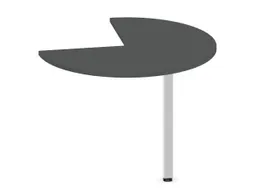 aanbouwtafel,i.h.v.,HxØ 720-840x1000mm,driekwartrond,MS-donkergrijs