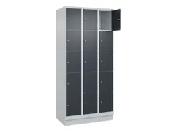 lockerkast,HxBxD 1950x900x500mm,3x5vakken,vak B 300mm,cil.-slot,sokkel