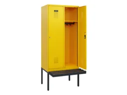 locker met bank,HxBxD 1950x800x815mm,2vak,vak B 400mm,cilinderslot