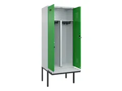 PBM-locker met bank,HxBxD 2120x800x815mm,2vak,vak B 400mm,draaigrendel