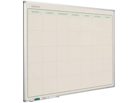 Maandplanner Elegance Engels softline profiel 8mm 90x120cm aluframe