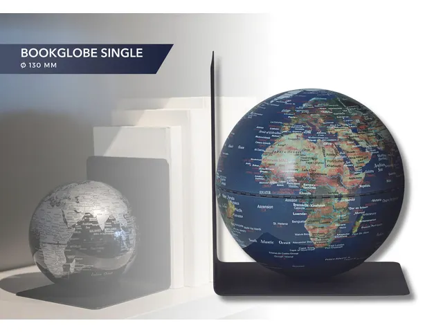Boekensteun TROIKA met magnetische Wereldbol 13cm blauw-groen