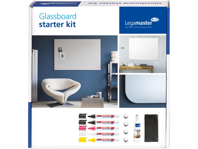 Glasbord Legamaster starterkit 11-delig