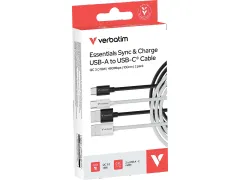 32393 Sync+Charge Kabel USB-A USB-C 1m 18 W zwart wit 480Mbit/s 2x