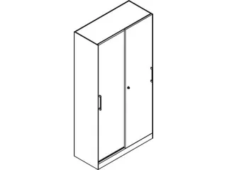 schuifdeurkast,HxBxD 1980x1200x435mm,4xStalen bodem,5 OH - 3