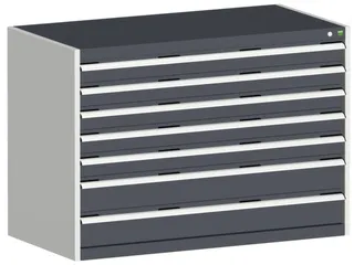 ladekast HxBxD 900x1300x650mm 7laden RAL7035 front RAL7016 - 1