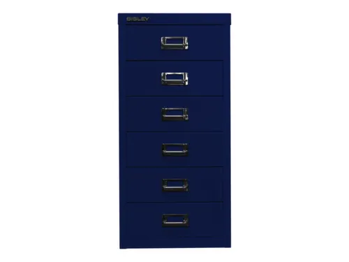 kantoor-ladekast HxBxD 590x278x380mm 6 laden romp oxfordblauw staal