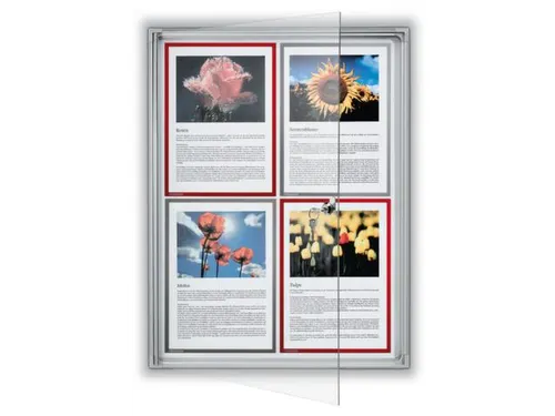 Infovitrine 4xa4 Whiteboard Voor Binnen Aluminium Frame Deur Acrylglas
