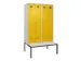 locker met bank,voor scheiding van kleding,HxBxD 2120x1200x815mm,4vak