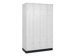 Z-garderobekast,HxBxD 1950x1200x500mm,vak B 150/300mm,cil.-slot,sokkel