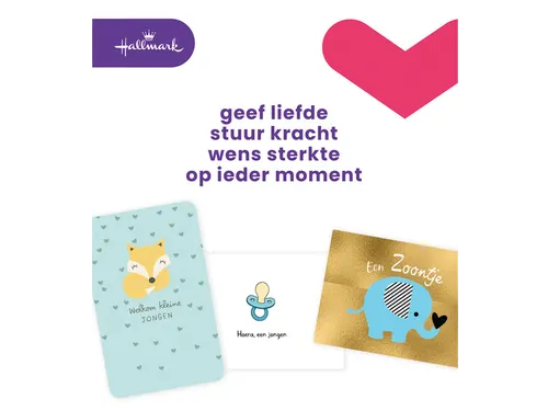 Wenskaart Hallmark Business Box geboorte zoon navulset à 6 stuks