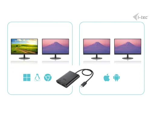 USB-C Dual 4K/60Hz (single 8K/30Hz) HDMI Video Adapter