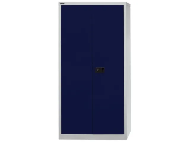 Armoire portes battantes 1950x914x400mm 4 tablettes acier gris/bleu