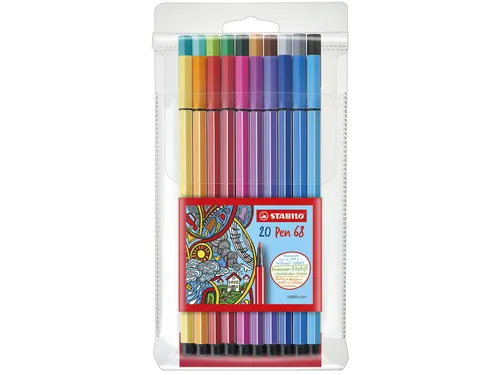 Viltstift STABILO Pen 68/20 medium assorti etui à 20 stuks