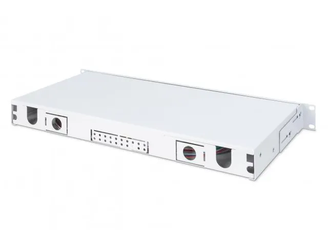 LWL-splicebox 1U uitgerust 24x LC DX OS2 incl. splicecassette