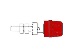 4mm Aansluitklem Met Geisoleerde KOP / Rood (PK10A)