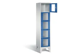 Lockerkast 1850x420x500mm 1x5 vakken Cilinderslot Poten, RAL5010