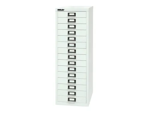 kantoor-ladekast HxBxD 860x279x380mm 15 laden romp verkeerswit staal