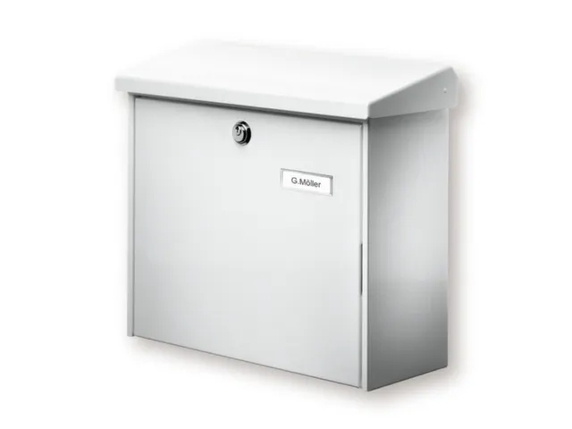 muurbrievenbus,staal,wit,HxBxD 340x380x148mm,inworp boven,uitname voor