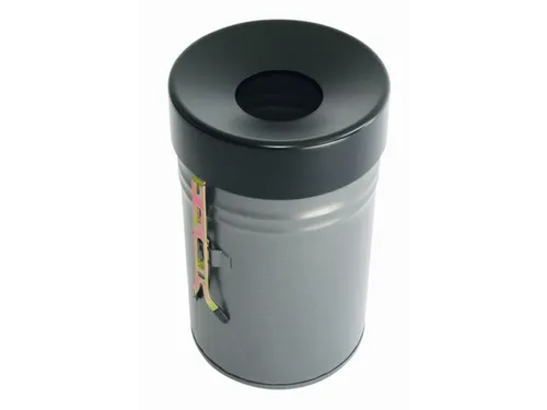 afvalbak,vlamdovend,16l,HxØ 340x245mm,wandmontage,kop zwart