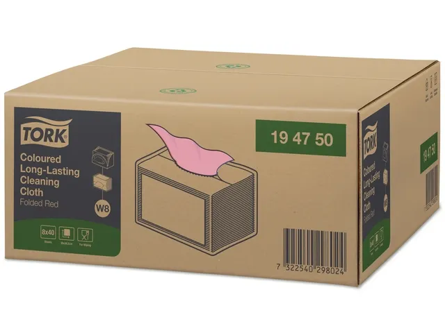 Reiningingsdoek Tork 194750 Long Lasting W8 multifunctioneel rood