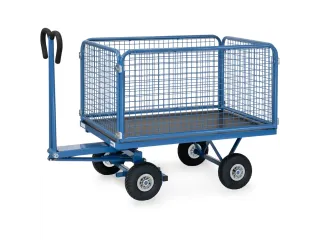 Handtrekwagens 6433l 700kg 1200x800mm Draadgaas Wanden Luchtbanden - 1