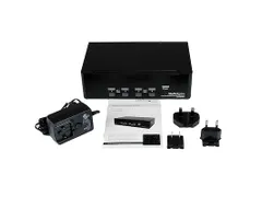 4-poort Dual DVI USB KVM-switch met Audio en USB 2.0-hub