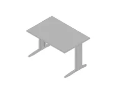 bureau,HxBxD 730x1200x800mm,blad grijs,C-voet aluminium