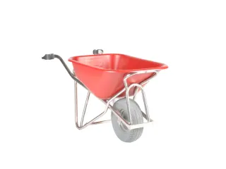 aluminium kruiwagen,90l,HxBxD 870x625x1430mm,HDPE-bak,rood,aluminium - 1