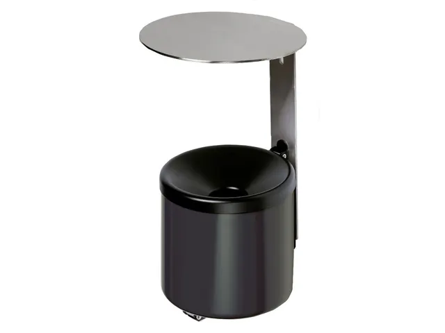 wandasbak,HxØ 310x155mm,romp staal,romp RAL9005,m. overkapping