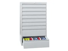 ladekast HxBxD 1000x715x600mm 8laden slot RAL7035 front RAL7016