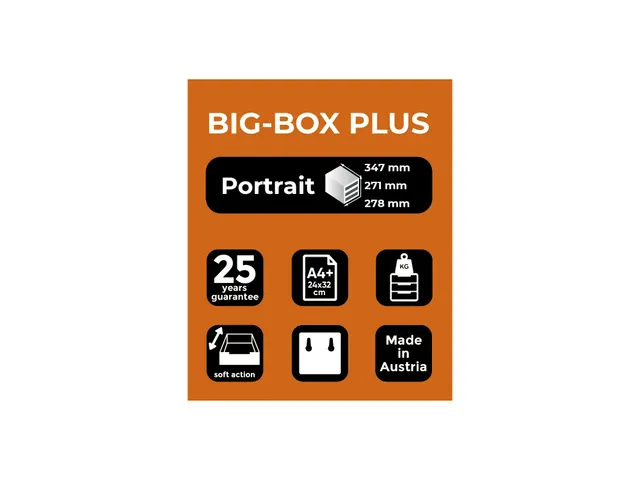 Module de classement Big Box Plus 5 tiroirs Office - Gris lumière