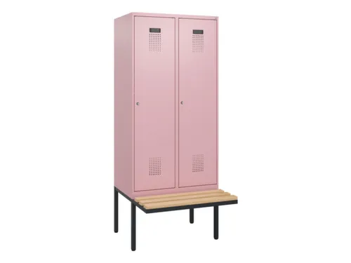 locker met bank,HxBxD 1950x800x815mm,2vak,vak B 400mm,cilinderslot