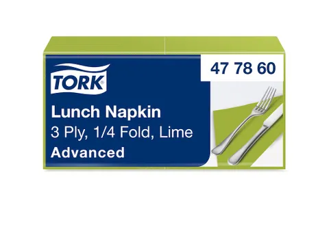 Tork 477860 Soft Lunchservet Advanced Limoen 33x33cm