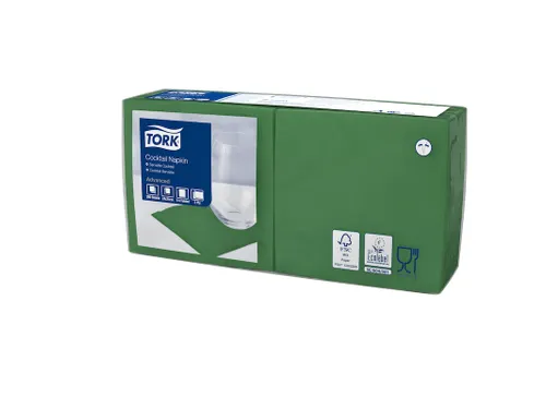 Tork 477827 Cocktailservet Advanced Donkergroen 24x24cm