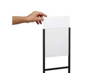 Infostandaard zwart metaal met acryl bord A4 - 4