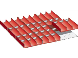 Indelingsmateriaal vanaf front H 50mm 9verdeelgootjes/30gootverdelers - 2