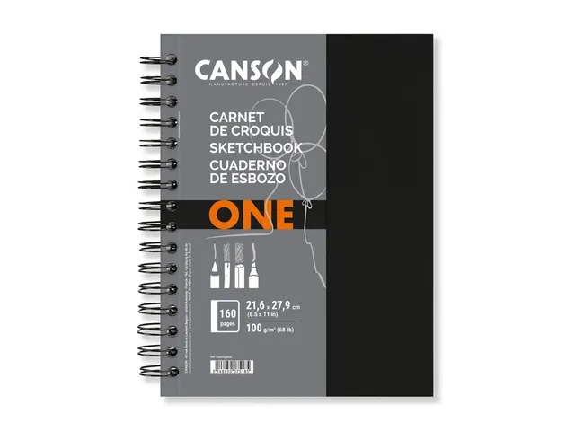 Tekenboek Canson One 21.6xx27.9cm 80 vel 100gr spiraal
