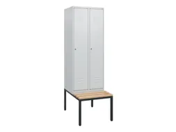 locker met bank,HxBxD 1950x600x815mm,2vak,vak B 300mm,cil.-slot