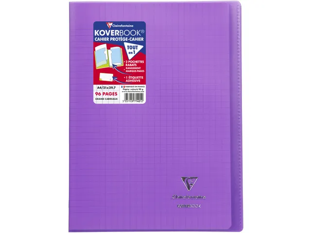 Schrift Koverbook A4 48 vel Seyès, kaft in PP assorti transparant