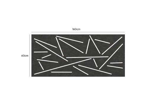 Akoestisch Bureaupaneel met patroon uitsnede 60x160cm Zwart