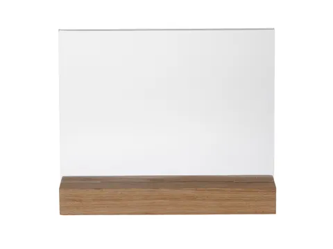 Europel Kaarthouder Acryl met Houten Voet A5 Horizontaal – Premium P