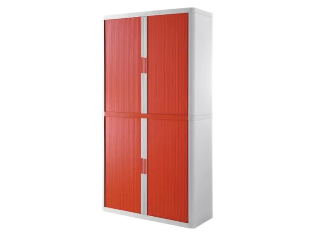 Roldeurkast HxBxD 2040x1100x415mm 4 Oh Romp Wit Front Rood