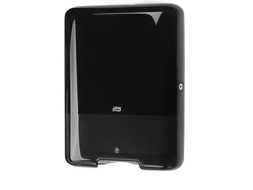 Tork 553008 H3 C-vouw en Z-vouw Handdoek Dispenser Elevation Zwart